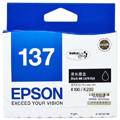 爱普生（Epson）T1371 黑色墨盒（适用K100 K200） T137 